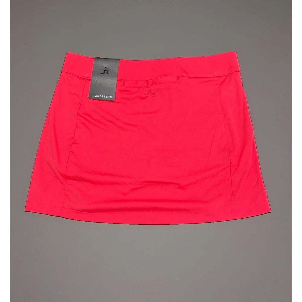 NWT J.Lindeberg Women's Amelie Mid Skort Azalea Pink Size M Golf Pickleball Gym